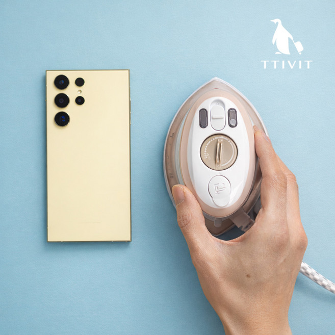 띠빗 프리볼트 트래빗 미니 스팀다리미 베이지 여행용 휴대용