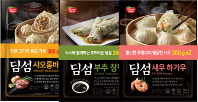 동원 딤섬 새우하가우300g x 2봉+부추창펀 390g x 2봉+샤오롱바오 390g x 2봉, 1세트, 390ml