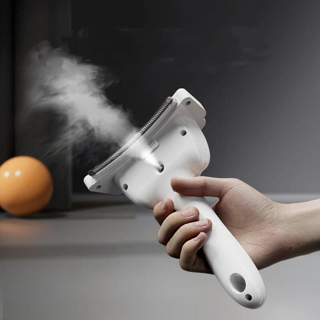 카토 반려동물 스프레이 브러쉬 고양이 강아지 겸용 털제거 마사지 빗 엉킴제거 단모 장모 펫미용 브러쉬, 1개, 화이트