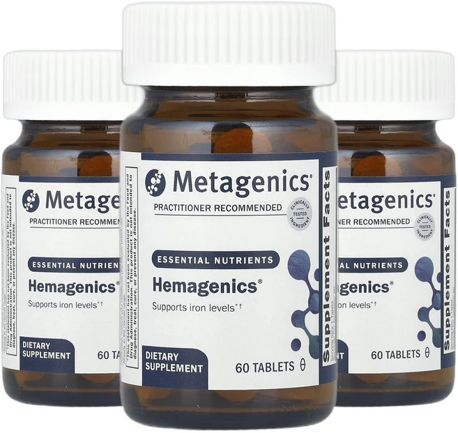 메타제닉스 Hemagnics 철분 Iron 아이언 60정 2+1, 3개, 60회분 - 쿠팡