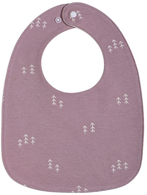 貝貝妮 防水圍兜 嬰兒寶寶U型口水巾圍兜, 1個, N00014 紫色樹林