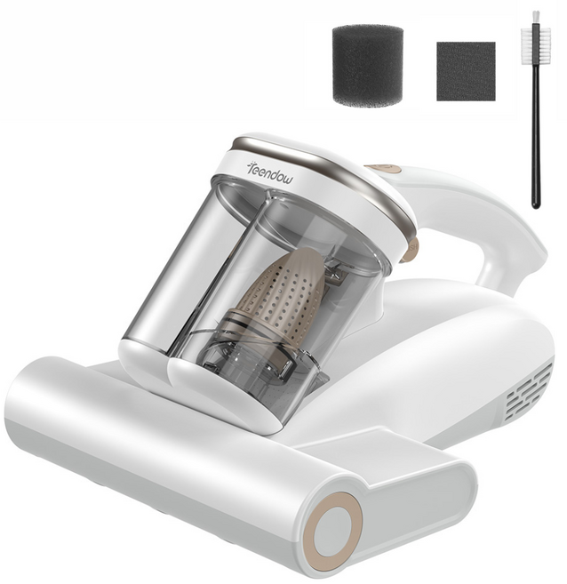 2026년형 틴도우 침구청소기 16KPa 강력흡입 UV살균 60도 고온 열풍 건조 진드기 제거 이불 매트리스 청소기, 화이트, MV12