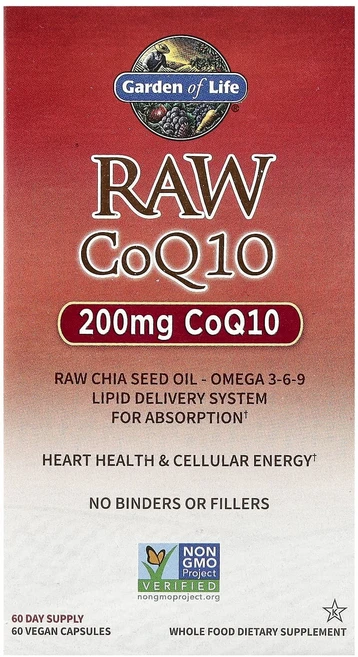 Garden of Life RAW CoQ10 200mg 베지 캡슐 60정, GardenofLifeRAWCoQ10200mg베지캡슐6, 1개 - 쿠팡
