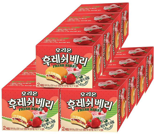 오리온 후레쉬베리 56g(2p) 12개, 56g