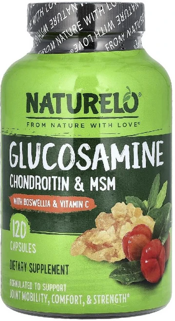 네츄렐로 글루코사민 콘드로이틴 & MSM 보스웰리아 비타민 C 포함 캡슐, 120정, 1개 - 쿠팡