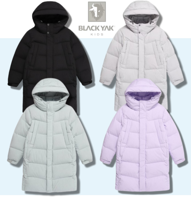 (매장정품) 블랙야크키즈 역시즌 특가! 롱 구스다운 패딩