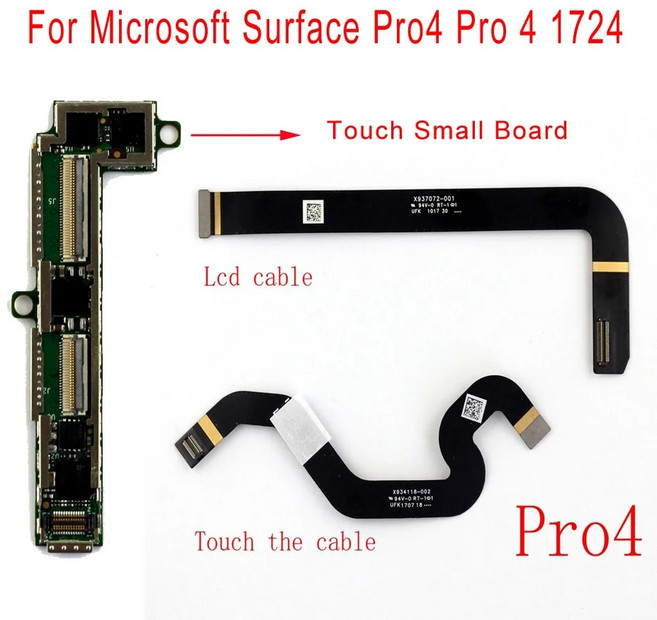 태블릿 PC 탭 패드 수리 부품 LCD 디스플레이 화면 STARDE 마이크로소프트 호환 서피스 프로 4 용 교체 케이블 1724 터치 플렉스 커넥터 소형 컨트롤러 보드, [02] Touch Flex Cable