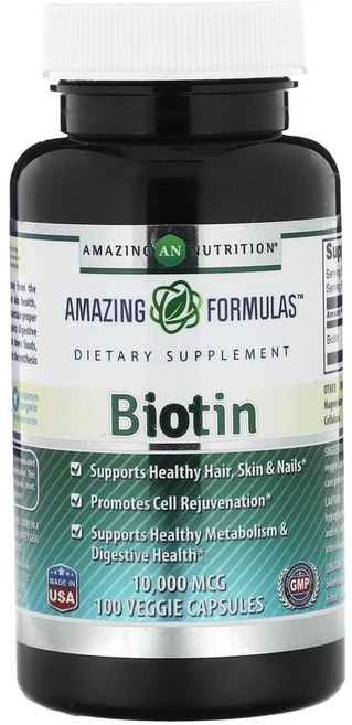 어메이징뉴트리션 비오틴 10000mcg 100 베지캡슐, 1개, 100정 - 쿠팡
