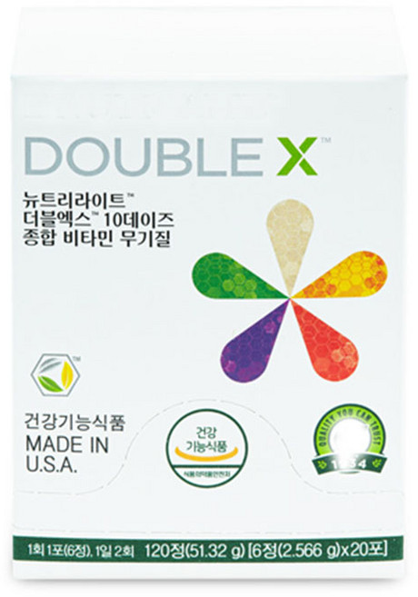 뉴트리라이트 더블엑스 종합 비타민 무기질 본품, 20회분, 1박스
