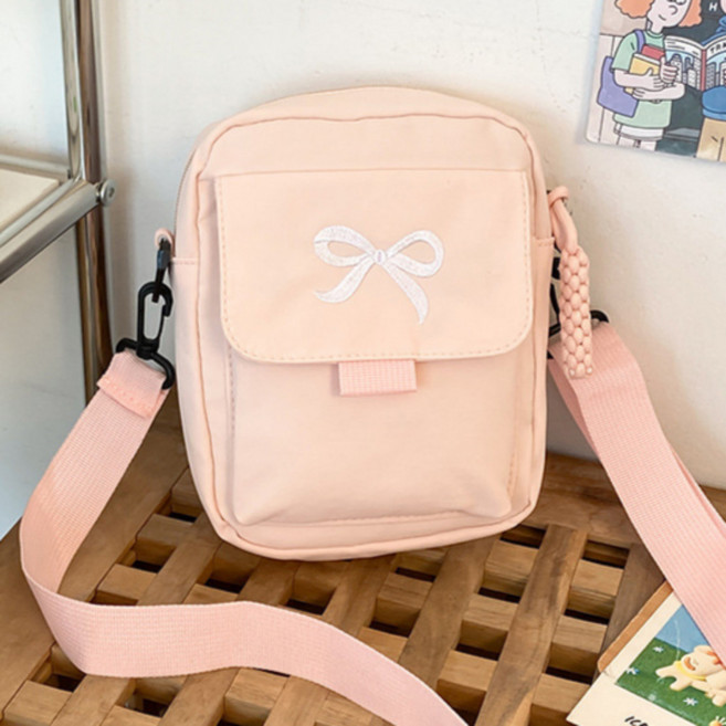 솔솔마켓 리본 포인트 여아 크로스백 초등학생 휴대폰 데일리 미니가방