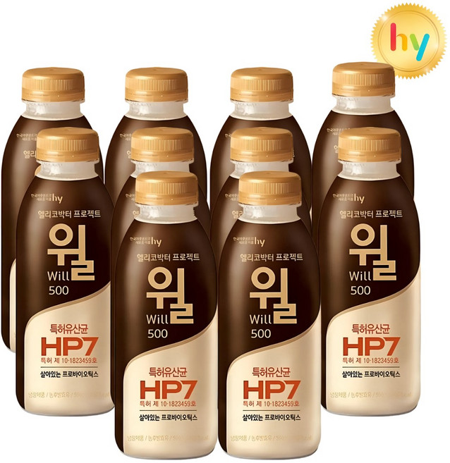 HY 한국야쿠르트 헬리코박터 프로젝트 대용량 윌 500ML 11개