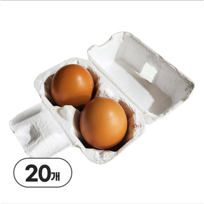 사심데코 부활절 계란 2구 계란판 종이 포장 케이스, 20개, 화이트