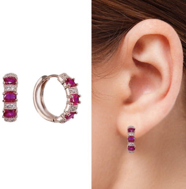 [혜성주얼리] 캐론 딥레드 루비 귀걸이