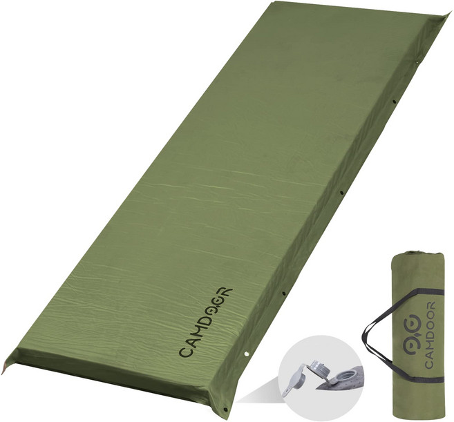 CAMDOOR 캠프 매트 에어 매트 두꺼운 10cm[30초 자동 팽창·보다, 올리브, 10CM