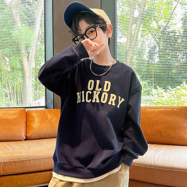 주니어용 아동 봄가을 코리맨투맨