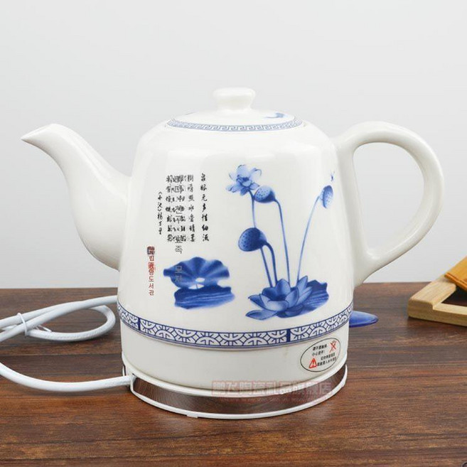 도자기 전기포트 커피 주전자 세라믹 티 포트, 1.2L연못달빛
