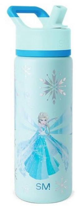 Simple Modern Kids Summit Water Bottle with Straw Lid | Disney Mickey Mouse 14oz Stainless Steel C, Disney-Iridescent Elsa