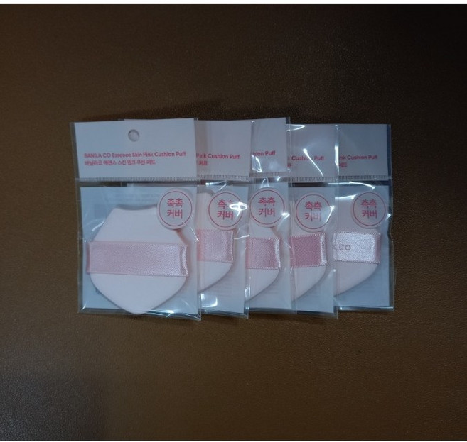 바닐라코 에센스 스킨 쿠션 퍼프, 5개, 핑크