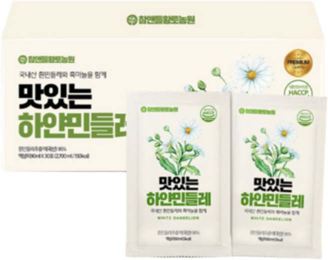 황토농원 토종하얀 민들레 진액, 2개, 2.7L