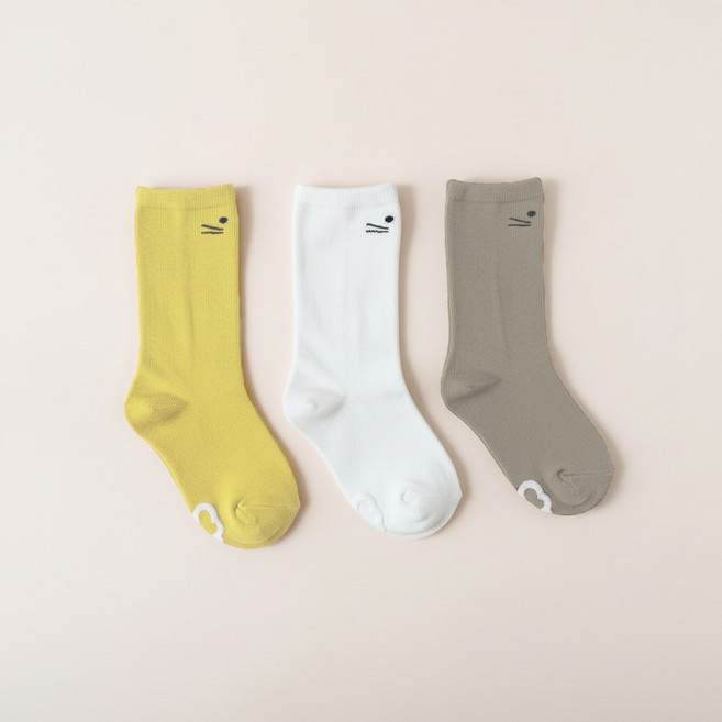 솜니움베베 유아동용 리틀캣 양말 3종 세트