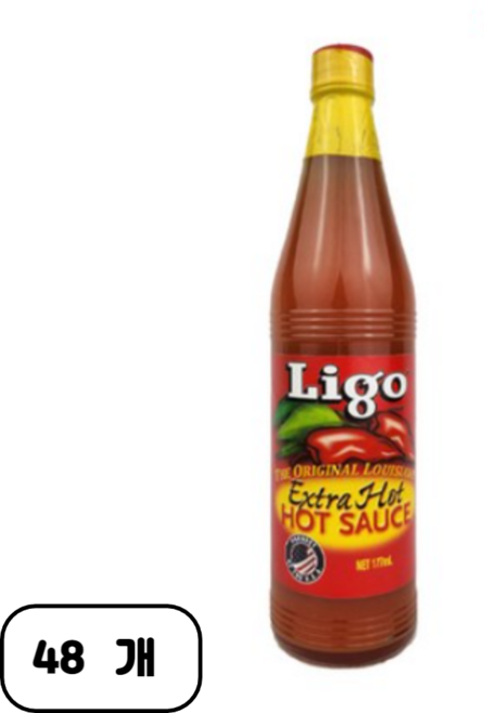 리고 루이지애나 엑스트라 핫소스177ml, 177ml, 48개