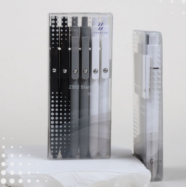 STAGEEK 블랙 젤 펜 9Pcs 파인 포인트 스무스 필링 저널링용 퀵 드라이 잉크 사무실 노트 필기 학용품 간호사 에스테틱 3개 추가 리필(블랙 그레이 화이트), 6