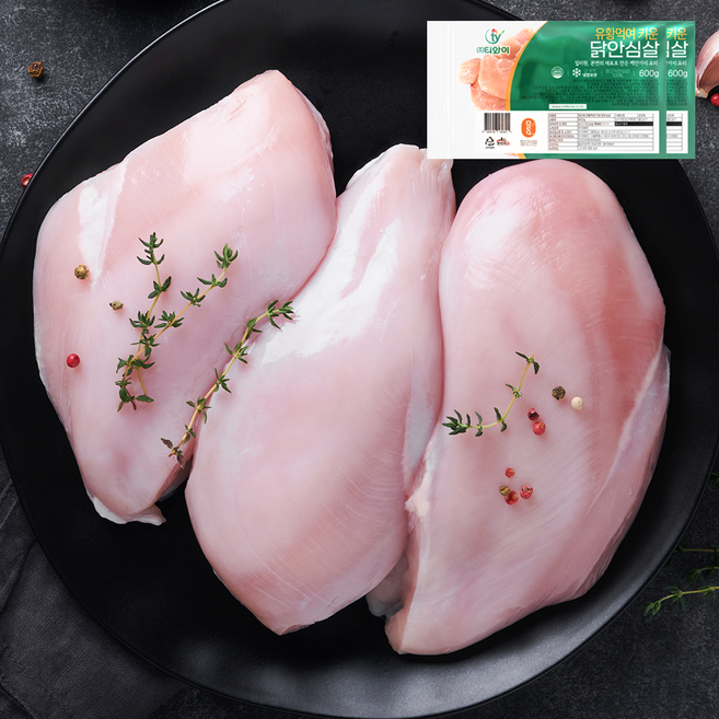 [밀리원/국내산] 유황 먹여 키운 신선한 닭안심살(냉장) 600g, 2개
