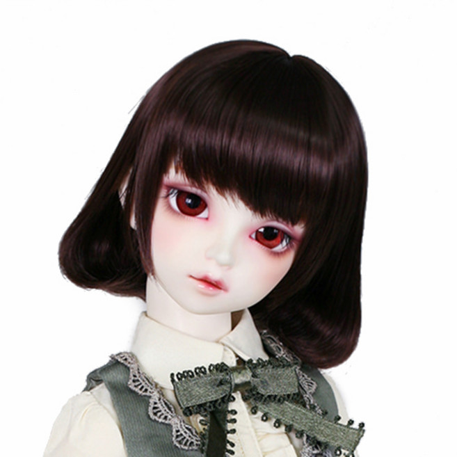 구체관절인형 가발 단발머리 8-9인치 60cm급용 도리스돌 국내제작, C. 블랙 (가발만,인형미포함), 1개