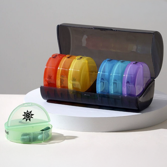 로멀리 레인보우 알약 보관케이스, 1개