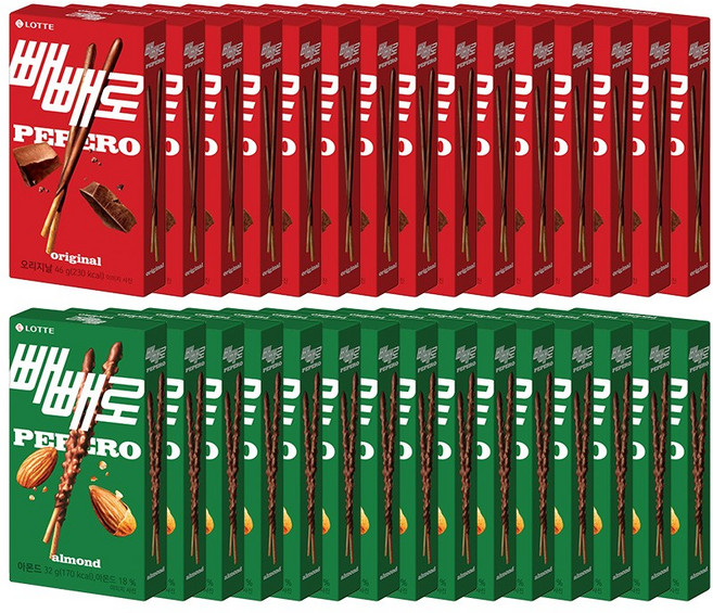 [본사직영]롯데제과 초코 빼빼로 46gX15개+아몬드 32gX15개, 30개, 32g