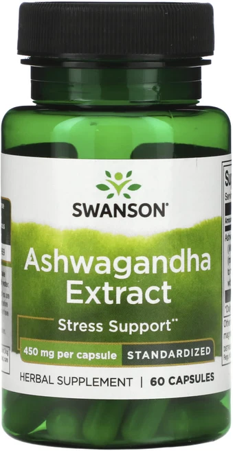 Swanson 아슈와간다 추출물 표준화 450mg 캡슐 60정, Swanson아슈와간다추출물표준화450mg캡슐60정, 1개 - 쿠팡