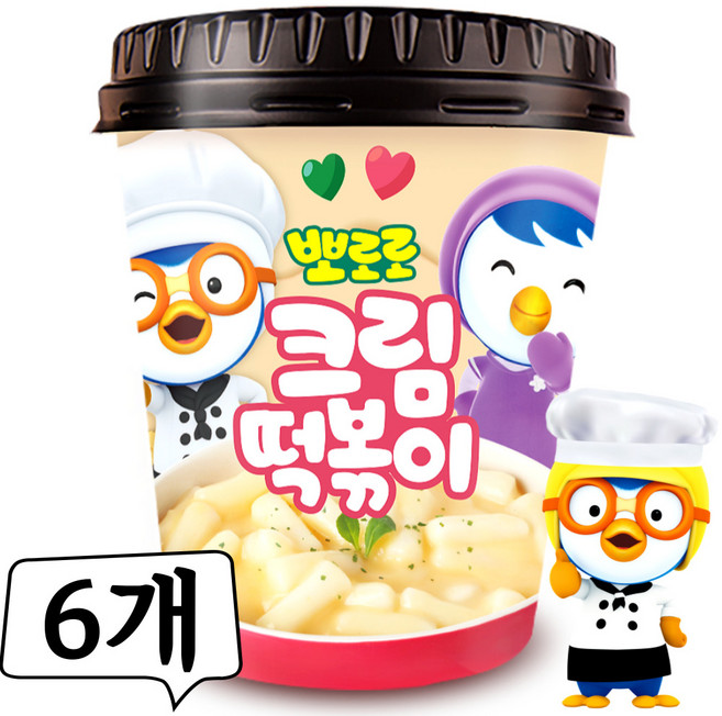 뽀로로 떡볶이 크림맛 115g, 6개