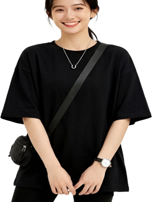 벨에라 빅사이즈 여성 오버핏 루즈핏 무지 반팔 티셔츠 2p