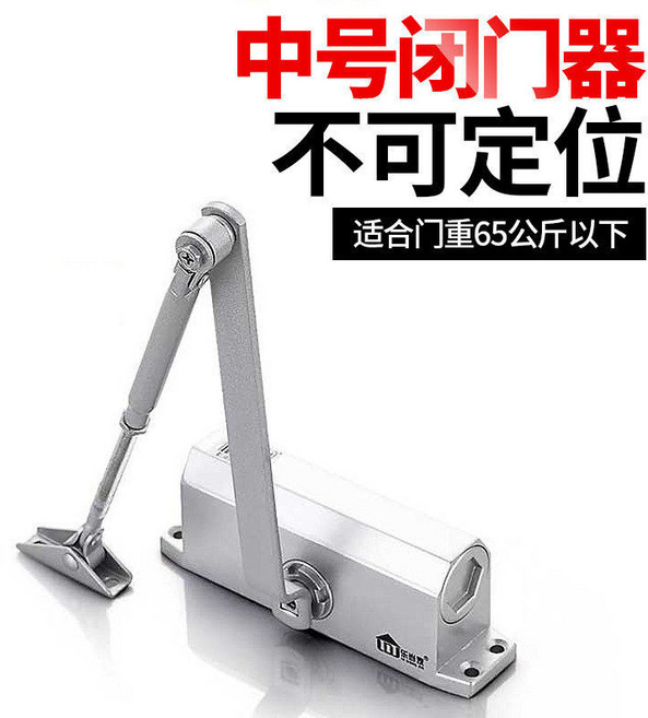 乐当家 闭门器 房门阻尼 缓沖器 液压静音 不可定位 适合门重85公斤以下, 1個, 不分左右中型,米白