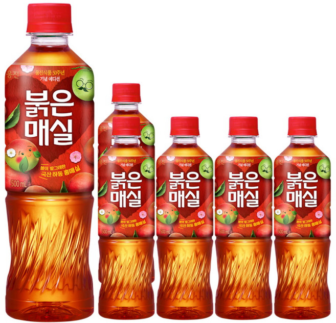 웅진 붉은매실, 6개, 500ml