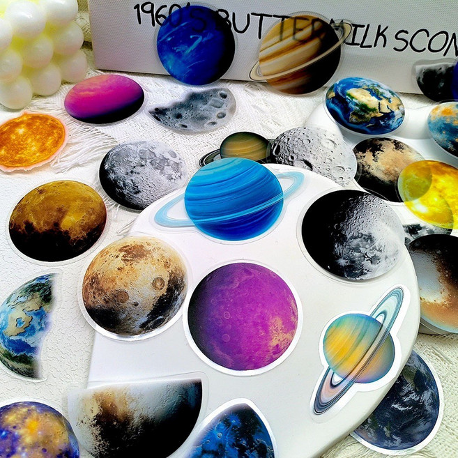 다꾸스티커 행성 지구 항공 우주 폰꾸 노트북 캐리어 데코, 행성스티커