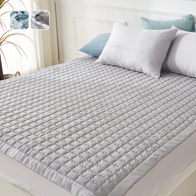 국산 여름 리빙캐슬 니스 풍기인견100 침대패드, 그레이