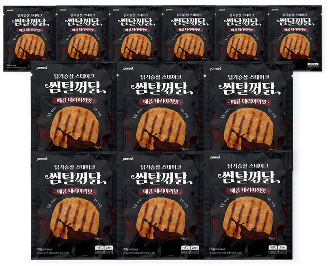 재미어트 썸탈꺼닭 소스 닭가슴살 스테이크 매콤 데리야끼 맛 (냉동), 12개, 120g