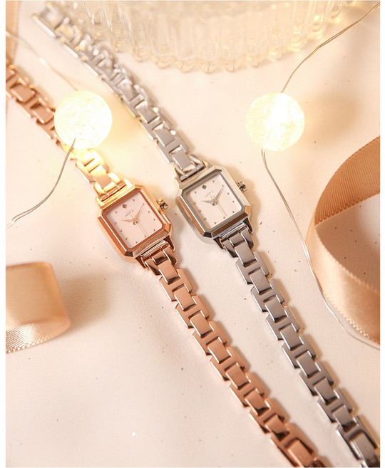 로이드 1st **당일발송**[2종 선택]센슈얼 미니 스퀘어 로즈골드 화이트 메탈시계