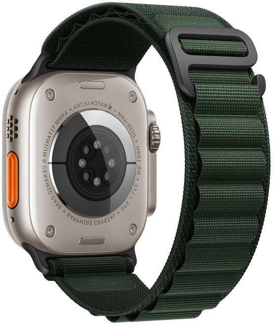 밴드톡 애플워치 호환 스포츠 알파인 루프 스트랩 울트라 46/42/45/44/49/40/38/41mm(11 10 9 8 7 6 5 4 3 2 SE2/3 Ultra2/3, 다크그린블랙, 1개