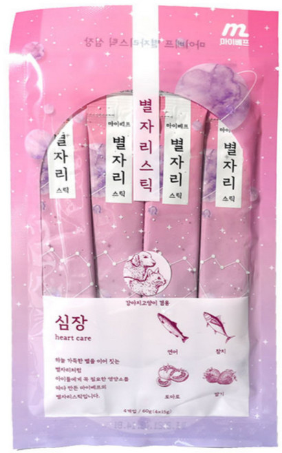 마이베프 반려동물 별자리스틱 영양제, 심장건강, 60g, 10개