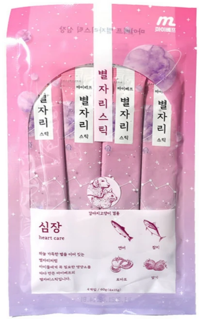 마이베프 반려동물 별자리스틱 영양제, 심장건강, 60g, 10개 - 쿠팡