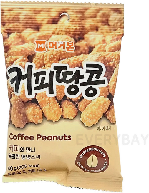 [머거본] 커피땅콩 달콤고소 커피맛 땅콩 스낵, 40g, 8개