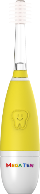 [메가텐] 베이비소닉 부드러운 유아용 음파전동칫솔 1p (추가리필은 메가텐리필 검색), 노랑, 1세트