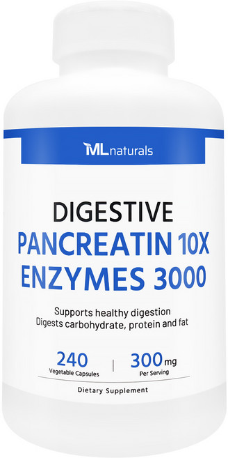 [미국빠른직구] 신제품 마이라이프 내추럴스 판크레아틴 10X 엔자임 3000, 1개, 240정
