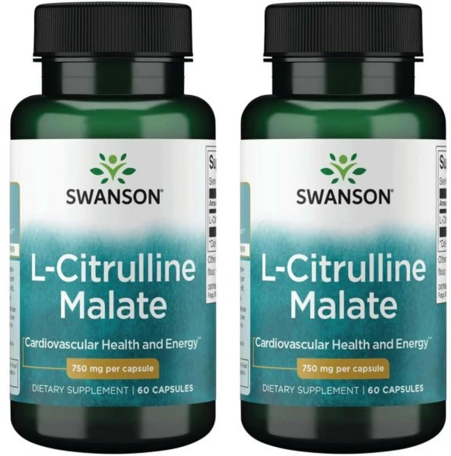 아르기닌 스완슨 L시트롤린 말레이트 에너지 생산 혈액 순환 아미노산 웰빙 포뮬러, 60 Count (Pack of 2), 60 - 쿠팡