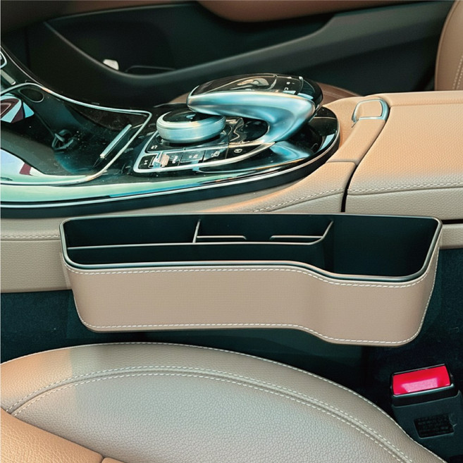 차량 틈새수납 1+1 자동차 시트 틈새 포켓 차량용 틈새 수납함 운전석 조수석 세트, 베이지 (1+1 운전석+조수석), 100개