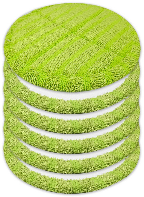 19~20cm 물걸레 청소기 무선 휴스톰 보아르 파워스윙 청소포 원형 두꺼운 극세사 걸레 호환, 6개, 초록색
