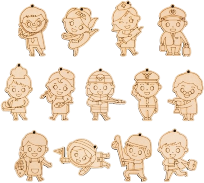 에코에듀 직업 교육 직업색칠 13종 우드, 2세트