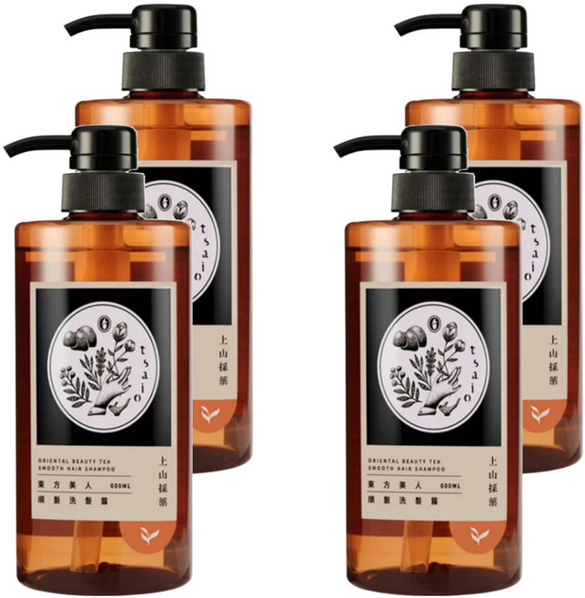tsaio 上山採藥 東方美人順髮洗髮露, 600ml, 4瓶